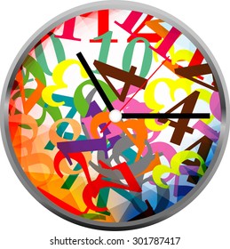 Creative clock design colorful.