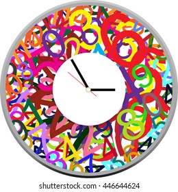 Creative clock design colorful.