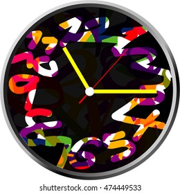 Creative clock design colorful.