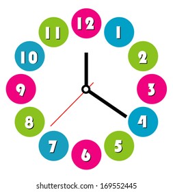 Creative clock design modern colorful.