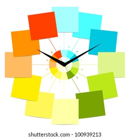 Creative clock design with stickers for your text