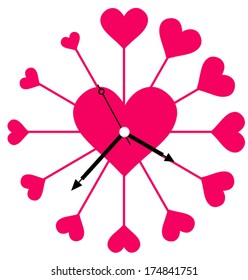 Creative clock heart design.