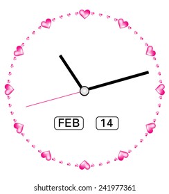 Creative clock heart design. valentines day.