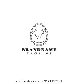 creative clock logo cartoon design template icon black modern isolated vector illustration