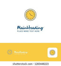 Creative Clock  Logo Design. Flat color Logo place for Tagline. Vector Illustration