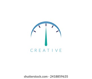 Logo de Creative Clock. Ilustración del logotipo de la hora de Stopwatch.