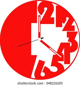 Creative clock red design