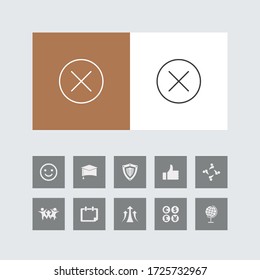 Icono de cierre creativo de línea con iconos bonitos. 