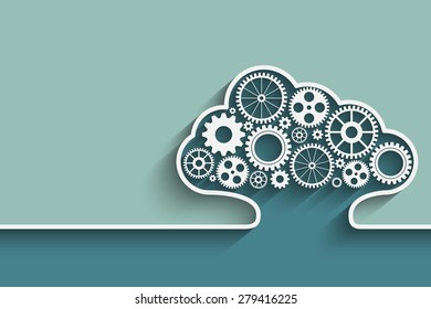 Creative cloud background with gears. Eps10 vector for your design