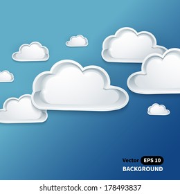 Creative cloud background for your business. Vector illustration.