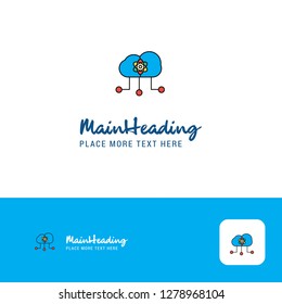 Creative Cloud computing  Logo Design. Flat color Logo place for Tagline. Vector Illustration