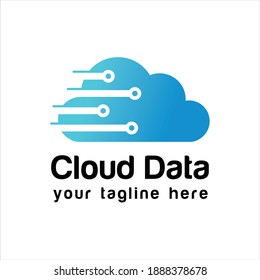 Creative Cloud Data Concept Logo Design, Cloud Technology Logo Design Modern Vector Template