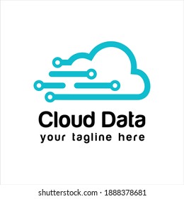 Diseño de logotipo de concepto de datos en la nube creativa diseño de logotipo de tecnología en la nube plantilla vectorial moderna