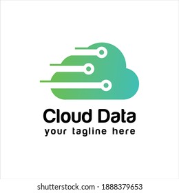 Creative Cloud Data Concept Logo Design, cloud technology logo design modern vector template
