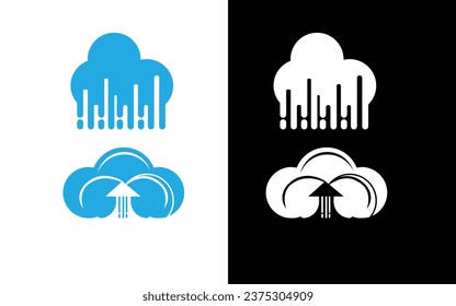 Creative Cloud Data Concept Logo Design, Business cloud digital logo vector software design.