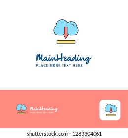Creative Cloud downloading  Logo Design. Flat color Logo place for Tagline. Vector Illustration