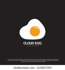 Creative cloud egg logo design vector