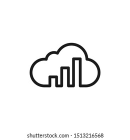 Creative cloud and graphic bar logo icon vector with line art style