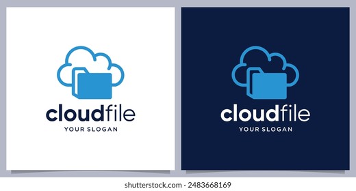creative of cloud logo combine with file storage design template inspiration.