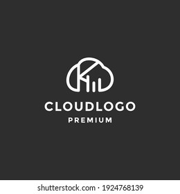 Creative cloud logo design template, cloud computing concept, vector illustration on black background