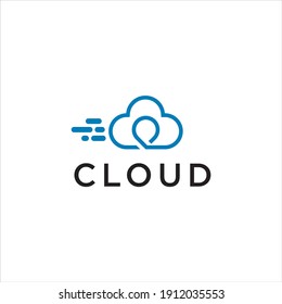 Creative Cloud Logo with speed Icon concept Vector