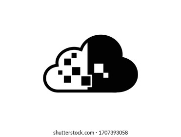 Creative cloud logo for your corporate designs. Modern isolated vector icon.