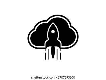 Creative cloud logo for your corporate designs. Modern isolated vector icon.