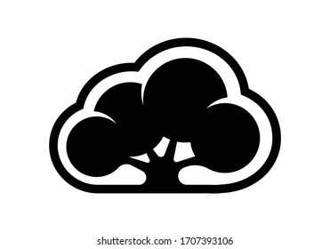 Creative cloud logo for your corporate designs. Modern isolated vector icon.