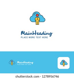 Creative Cloud network Logo Design. Flat color Logo place for Tagline. Vector Illustration