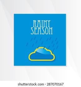 creative cloud with rain drop vector illustration 