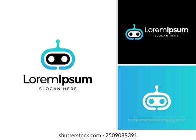 Creative cloud robot logo vector design template