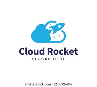 Creative Cloud Rocket Logo Template