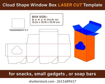 Creative Cloud Shape Window Box LASER CUT Design Files
