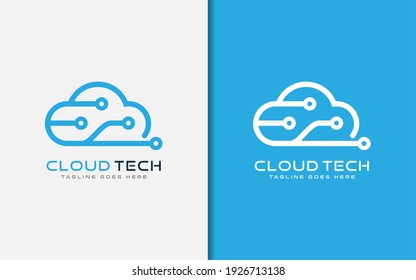 Creative Cloud Tech Digital Logo Design. Usable for Business Brand, Tech and Company. Vector Logo Illustration.