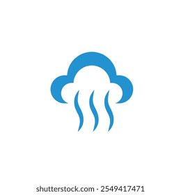 Creative cloud tech vector logo design