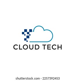 creative cloud technology logo design template