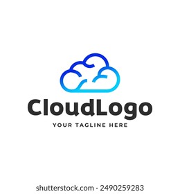 Creative cloud vector logo design template