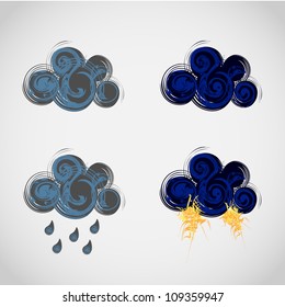 creative clouds weather icons