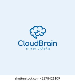creative clould storage logo design. Vector illustration of clould storage and brain shape . modern storage data server logo design vector icon template