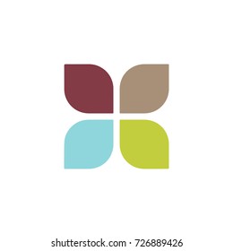 Creative clover leaf logo. Vector illustration