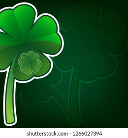 Creative clover leaf for your design on a colored background. Vector illustration.