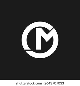 Creative CM or MC circle logo with modern monogram style. Ideal for branding, identity, or business use. Clean, minimal, stylish, and professional vector design.