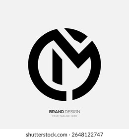 Creative CM monogram logo in circular shape with clean lines, ideal for branding and design use.
