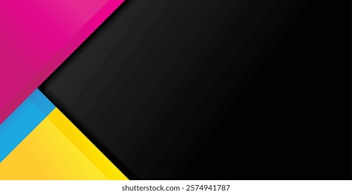 creative cmyk abstract banner in paper style vector