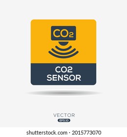 Creative (CO2 Sensor) Icon ,Vector Sign.