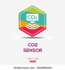 Creative (CO2 Sensor) Icon ,Vector Sign.