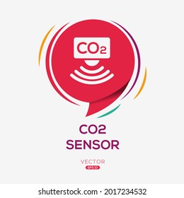 Creative (CO2 Sensor) Icon ,Vector Sign.