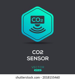 Creative (CO2 Sensor) Icon ,Vector Sign.