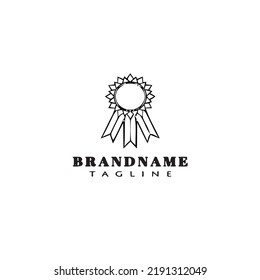 creative cockade with ribbon logo cartoon icon design template black modern concept vector illustration