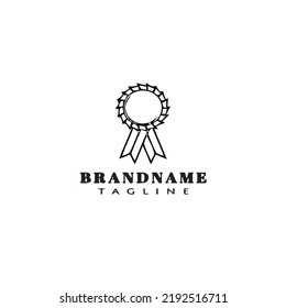 creative cockade with ribbon logo cartoon icon simple template black modern isolated vector illustration